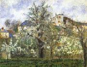 Camille Pissarro Vegetable Garden and Trees in Flower Spring oil painting artist